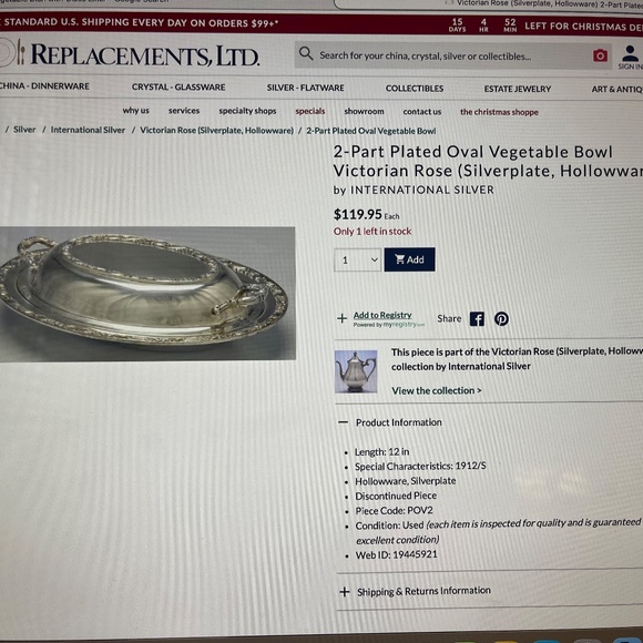 New Vintage 3-Piece Silverplated Vegetable Serving Dish with Pyrex Glass Liner - Picture 7 of 7